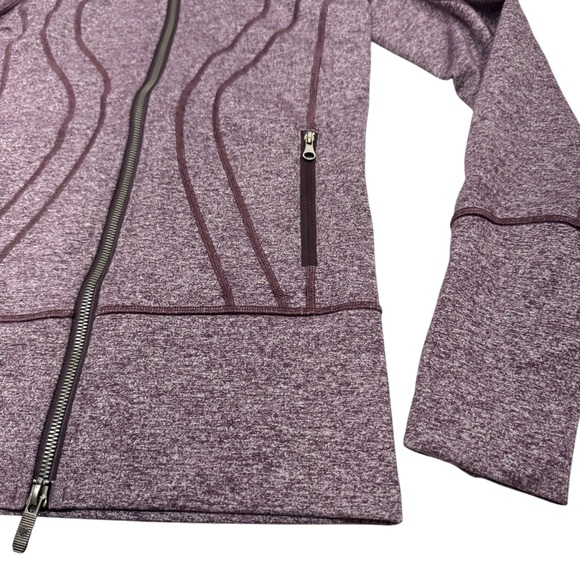 Lululemon Stride Jacket II Luon Hooded Size 4 Heathered Cherry Athleisure Yoga - Picture 8 of 16